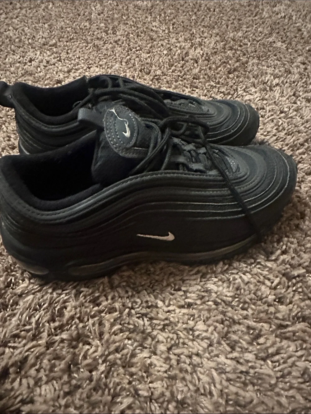 Nike Air Max 97 Premium Sneakers - Black with Silver Swoosh